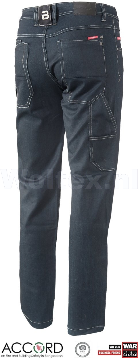 Brams Paris Broeken Cas X24 Stretch gecoat denim donkerblauw